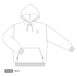 「眠れないオオカミ」パーカー/白いオオカミ